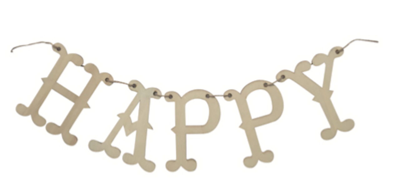 AngelsCraft Natural Accent Wooden Letters "HAPPY" 5pc Set