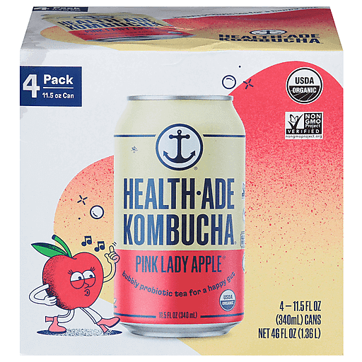 Health-Ade Pink Lady Apple Kombucha - 4ct/11.5 Fl Oz Cans