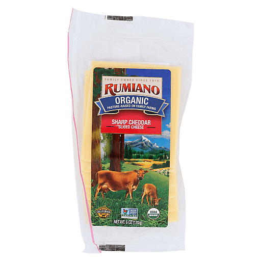 Rumiano Sliced Cheese, Organic, Sharp Cheddar