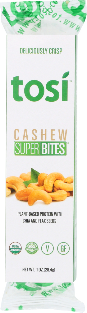 Tosi Super Bites Cashew - Case Of 12 - 1 Oz