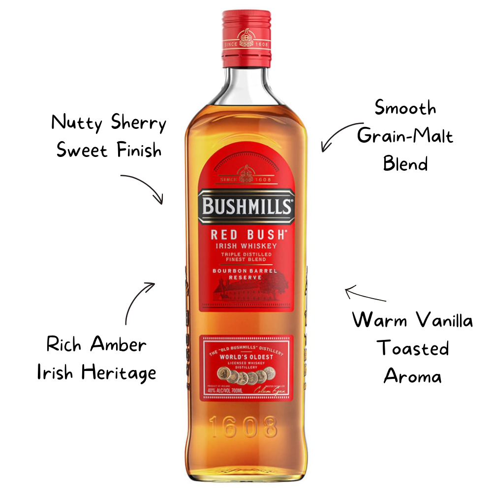 Bushmill's Whiskey Red Bush Irish 750 Ml