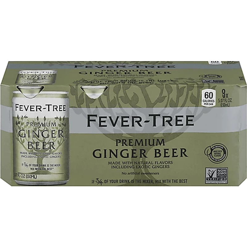 Fever Tree Premium Ginger Beer 8 Pack 5.07 Oz Cans