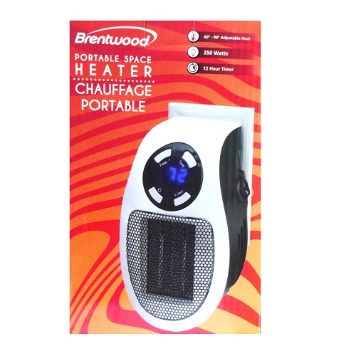 350-Watt Plug-In Wall Outlet Personal Space Heater