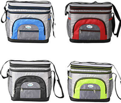 Brentwood Cooler Bag 6 Can W/ Hard Plastic Ice Bucket-BLUE