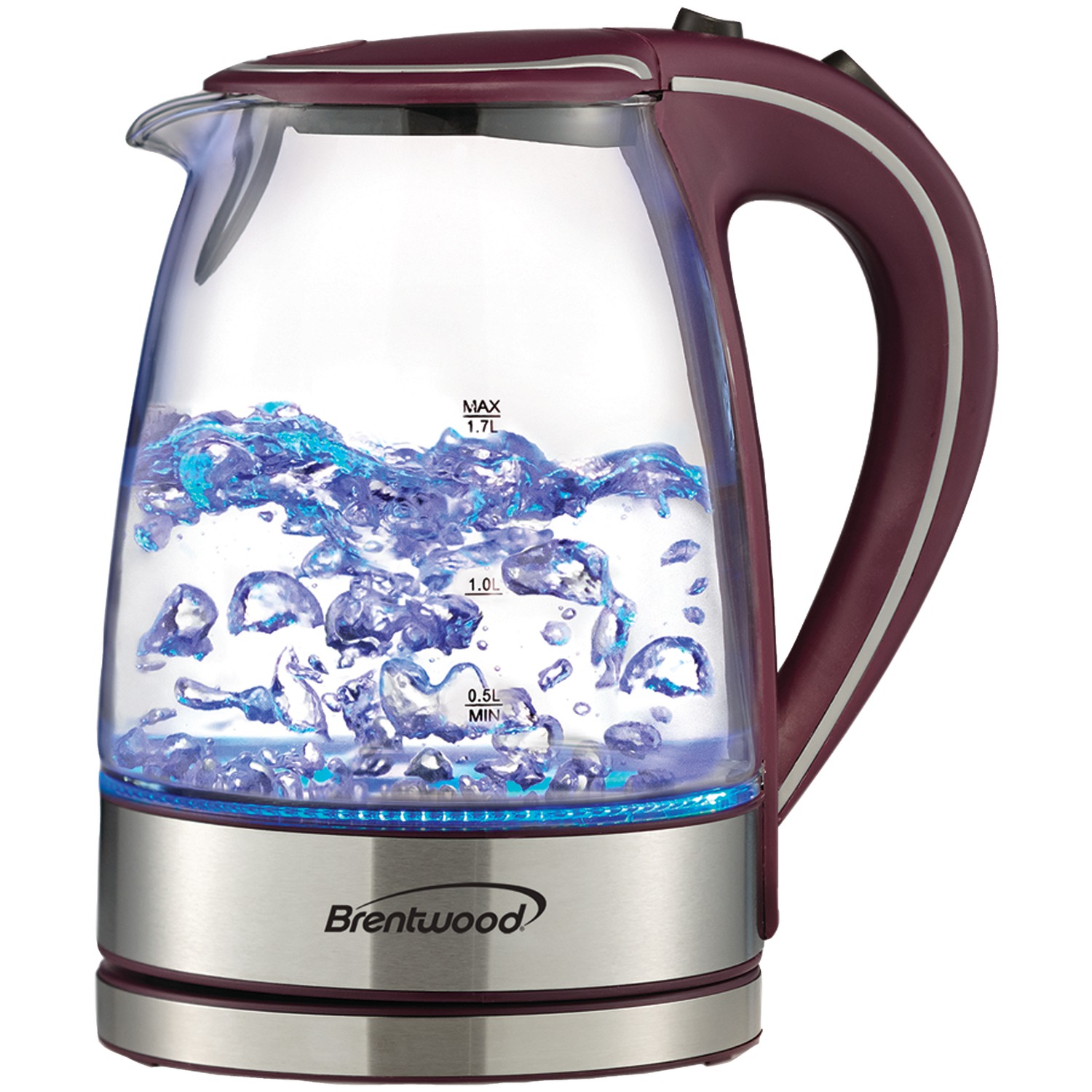 Brentwood KT-1900PR 1.7-liter Tempered Glass Tea Kettle In Purple