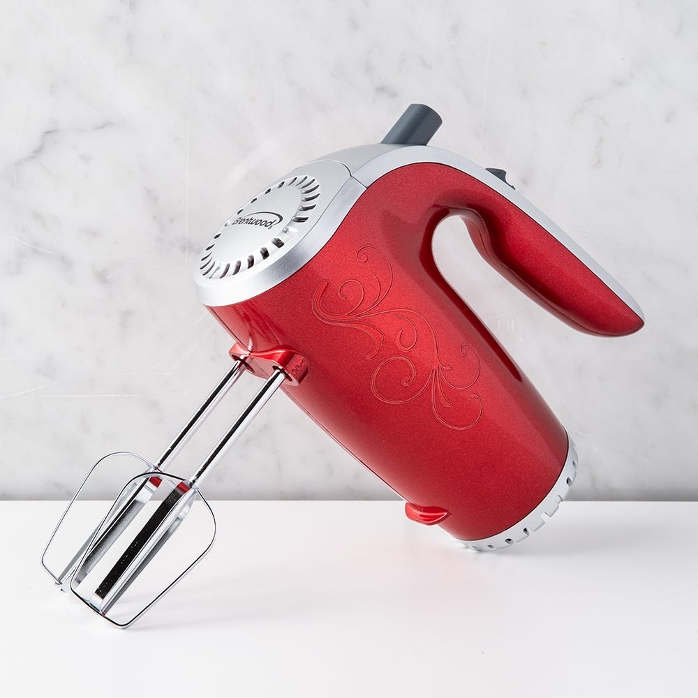 Brentwood Appliances HM-48R 5-Speed Hand Mixer, Red