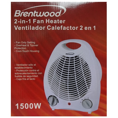 Brentwood Appliances H-F302W 2in1 Portable Fan Heater White