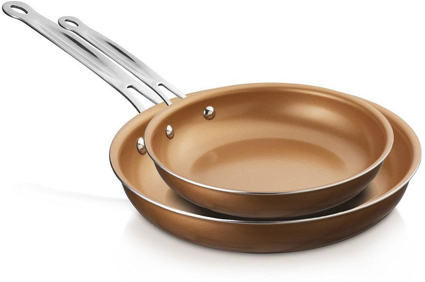 Brentwood 2-Piece Non-Stick Induction Copper Pan Set, 20-26 Cm, Model #BFP-2810C