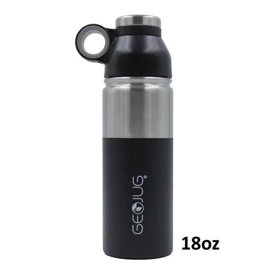Brentwood Appliances Geojug 18-Ounce Stainless Steel Vacuum-Insulated Water Bottle (Black)