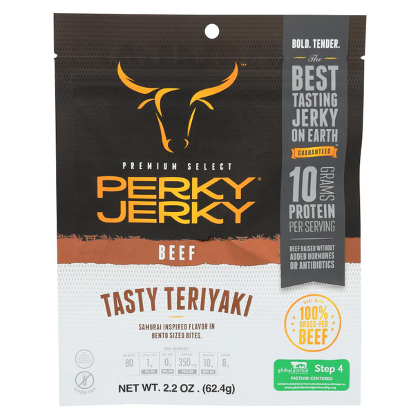 Perky Jerky Beef Tasty Teriyaki - Case Of 8 - 2.2 OZ