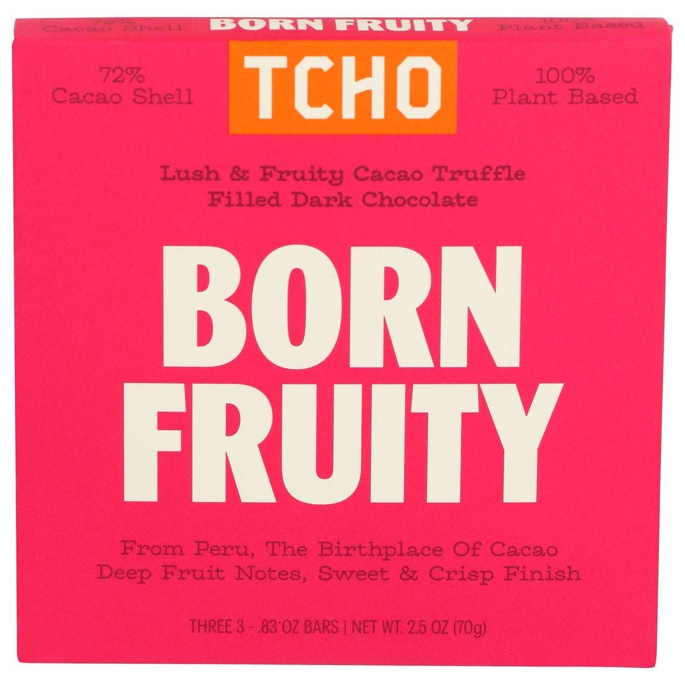 Tcho Born Fruity Chocolate Bar, 2.5 Oz