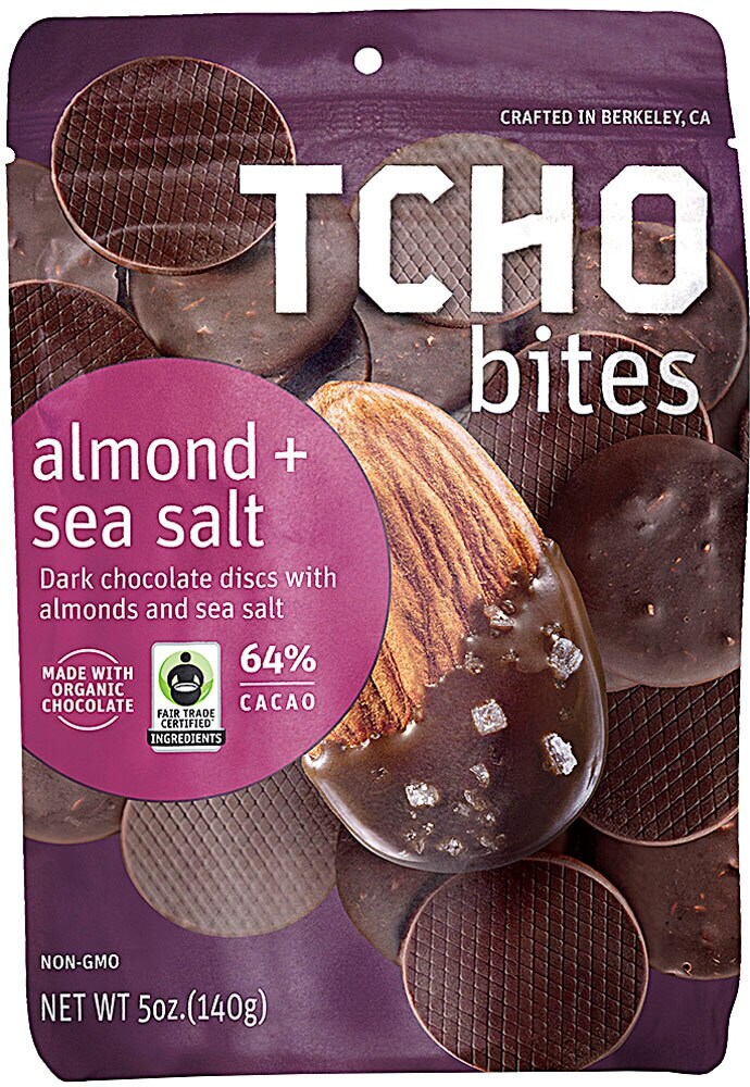 Tcho Bites Chocolate Almond Sea Salt, 5 Oz