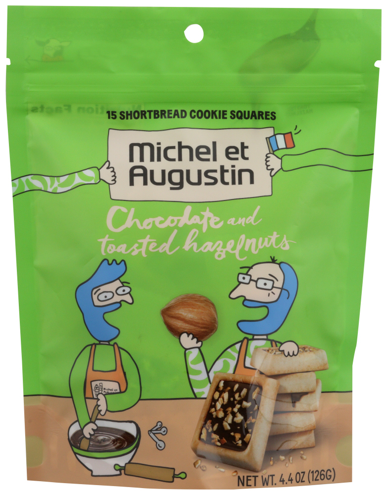 Michel Et Augustin Cookie Chocolate Hazelnut 15 Sq - Case Of 6 - 4.4 Oz