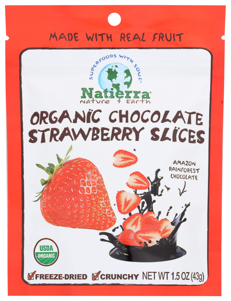 Natierra Organic Chocolate Strawberry Slices 1.5 Oz