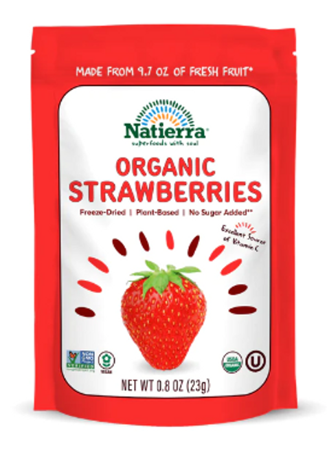 Natierra Organic Freeze Dried Strawberries, 0.8 Oz