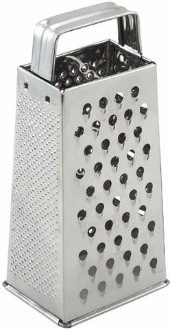 Winco Winware By Cheese Grater Box Style - Tapered - Stainless Steel - 9" H