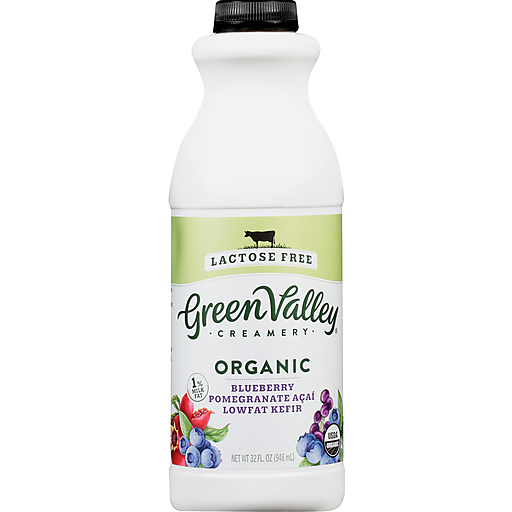 Green Valley Creamery Organics Lactose Free, Lowfat, Organic, Blueberry Pomegranate Acai Kefir - 32 Oz