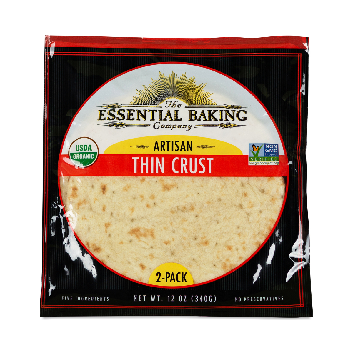 Essential Baking Company The Organic Artisan Thin Pizza Crust 2-Pack - Case Of 10/12 Oz