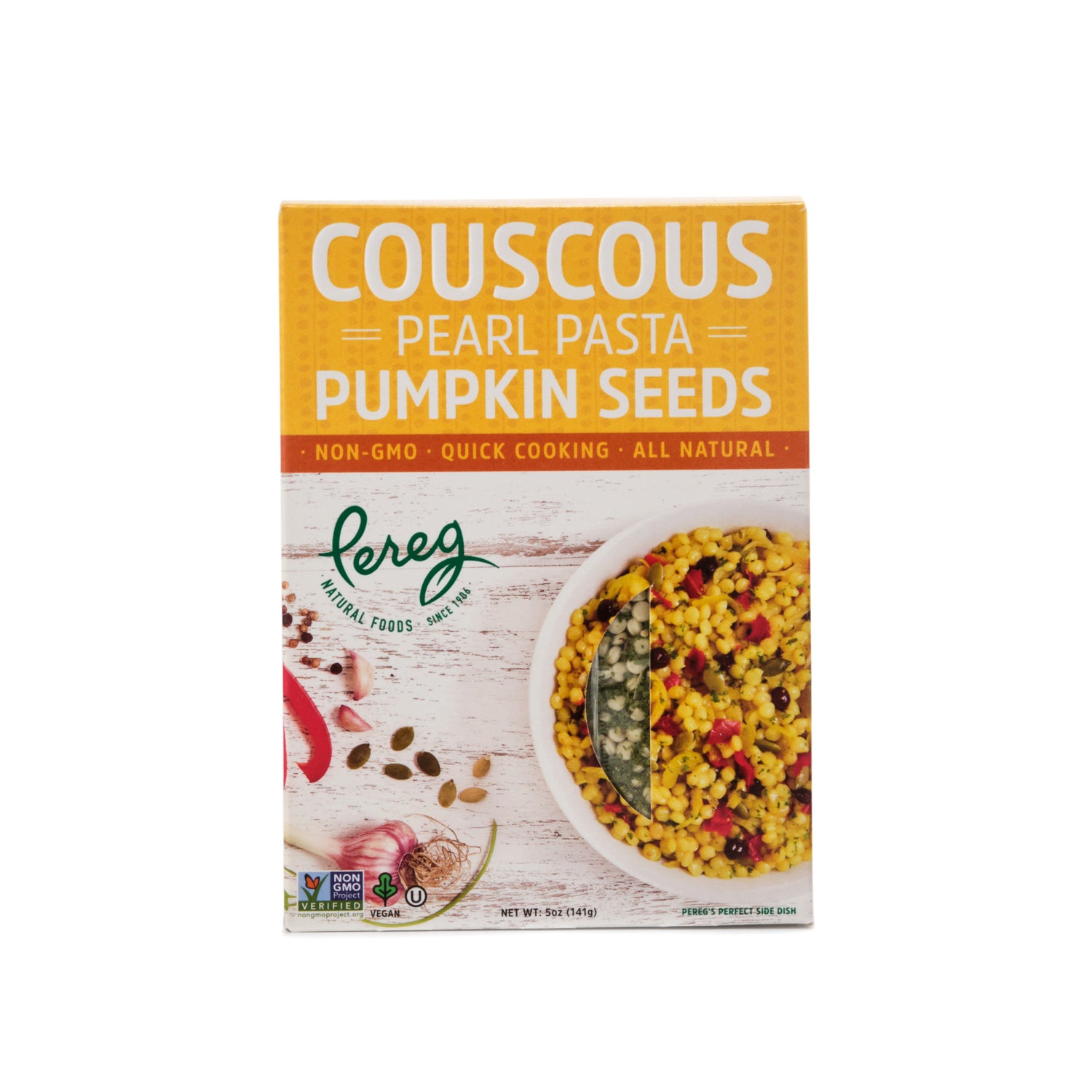 Pereg Israeli, Pearl Pasta & Pumpkin Seeds Couscous - 5 Oz