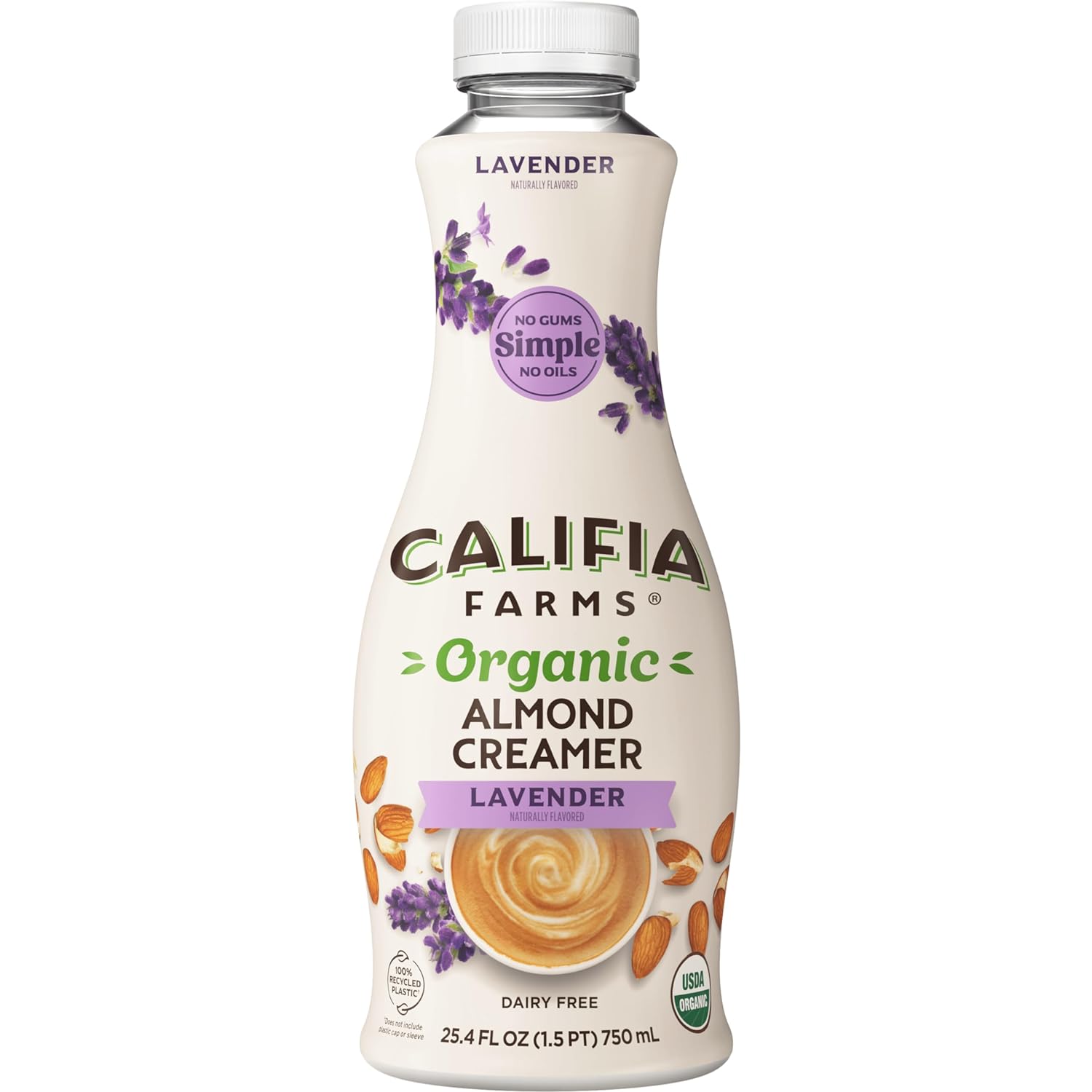 Califia Farms 25.4 Oz, Dairy Free, Plant Based, Vegan, Gluten Free, Non GMO, Almond Creamer, Almond Milk, USDA Organic