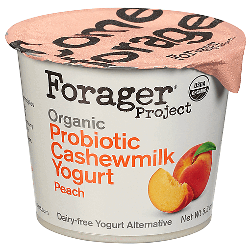 Forager Project Cashewmilk Yogurt, Organic, Peach 5.3 Oz