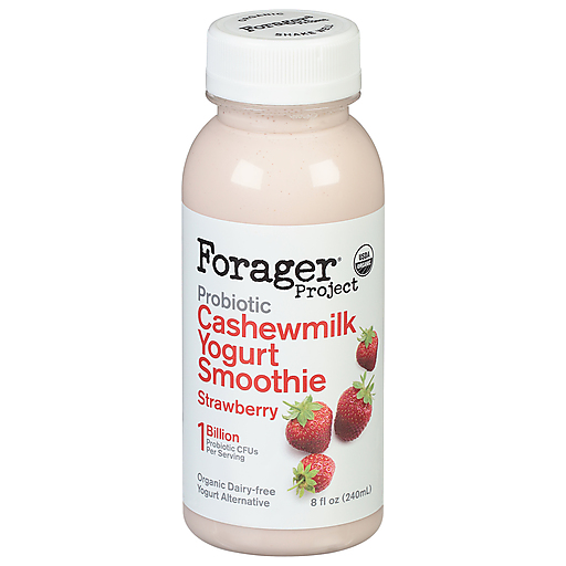 Forager Project Cashewmilk Yogurt Smoothie, Dairy-Free, Organic, Strawberry, Probiotic 8 Fl Oz