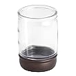 InterDesign Hamilton Glass Toothbrush Holder Stand For Bathroom Vanity Countertops - Clear/Bronze