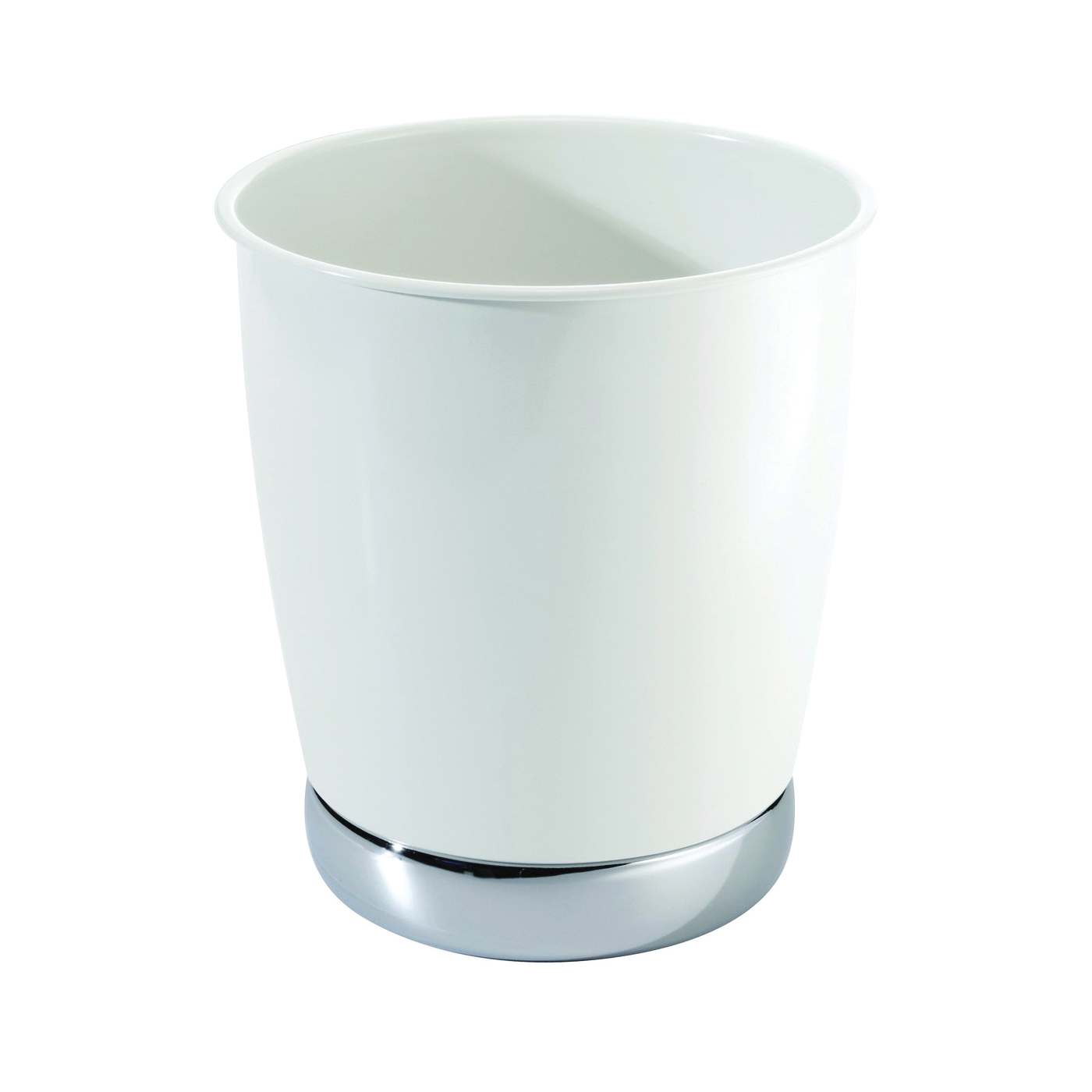 iDesign InterDesign York Wastebasket Trash Can, White/Chrome