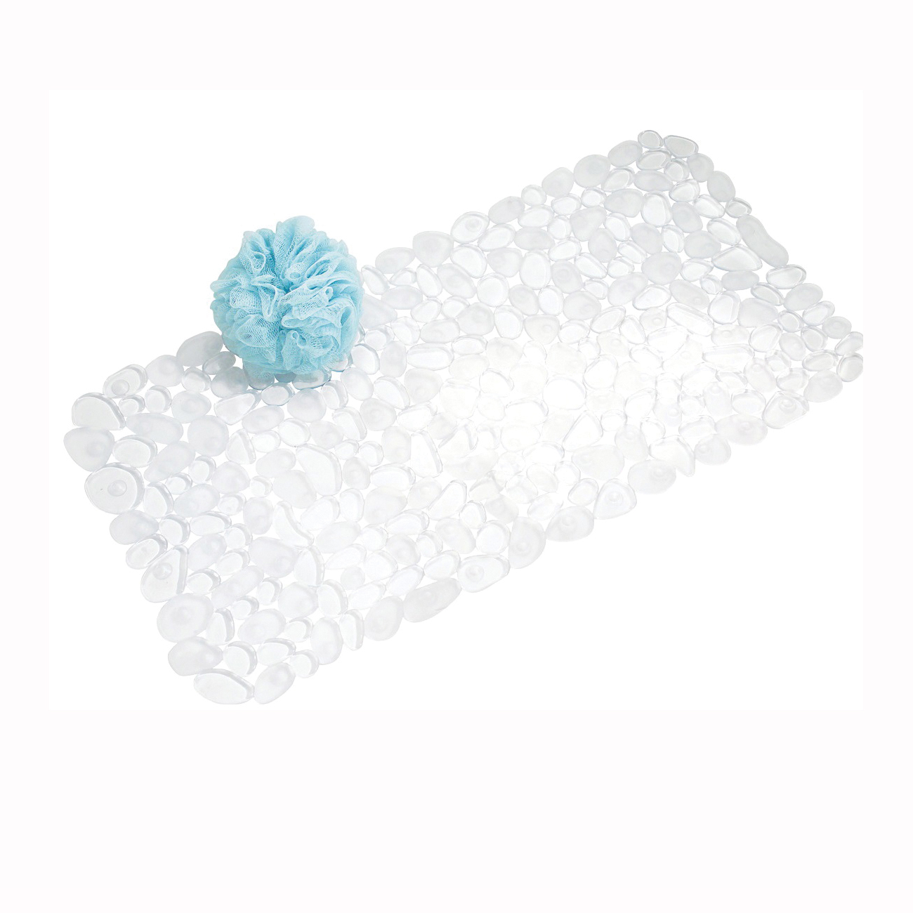 iDesign InterDesign 80010 Pebble Bath Mat, 26.5" X 12.75", Clear