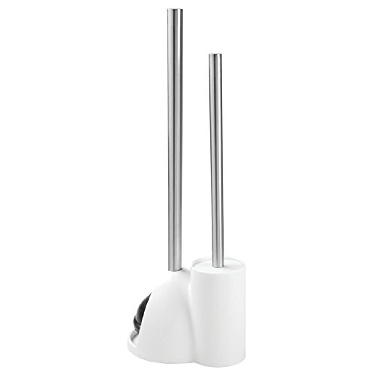 InterDesign Toilet Brush With Holder And Plunger Set White - iDESIGN