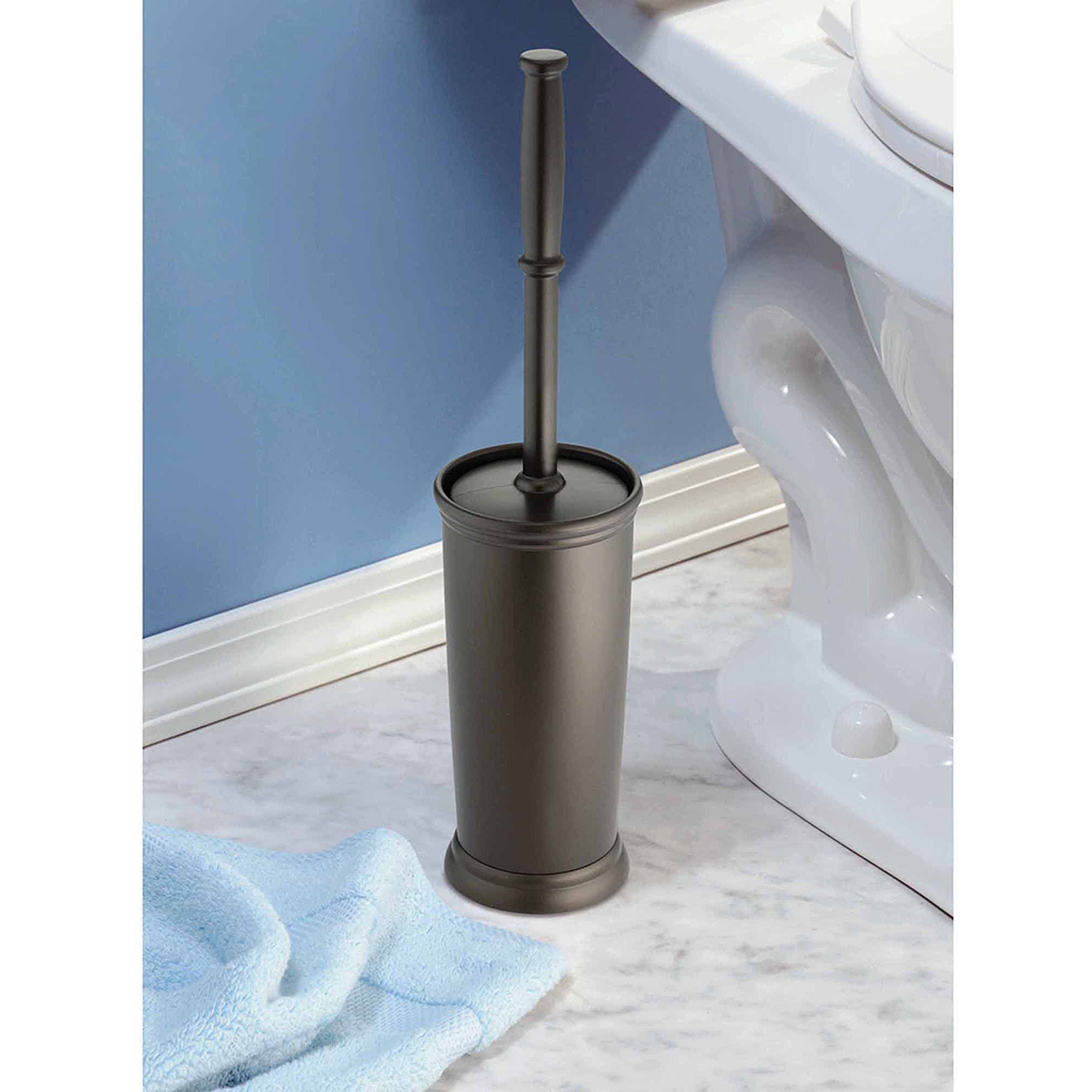 InterDesign 93330 16″ X 4.2″ Bronze Kent Toilet Bowl Brush & Holder