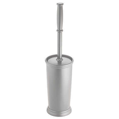InterDesign Kent Bathroom Toilet Bowl Brush, Silver