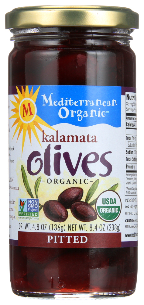 Mediterranean Organic Organics Pitted Kalamata Olives, 8.4 Oz