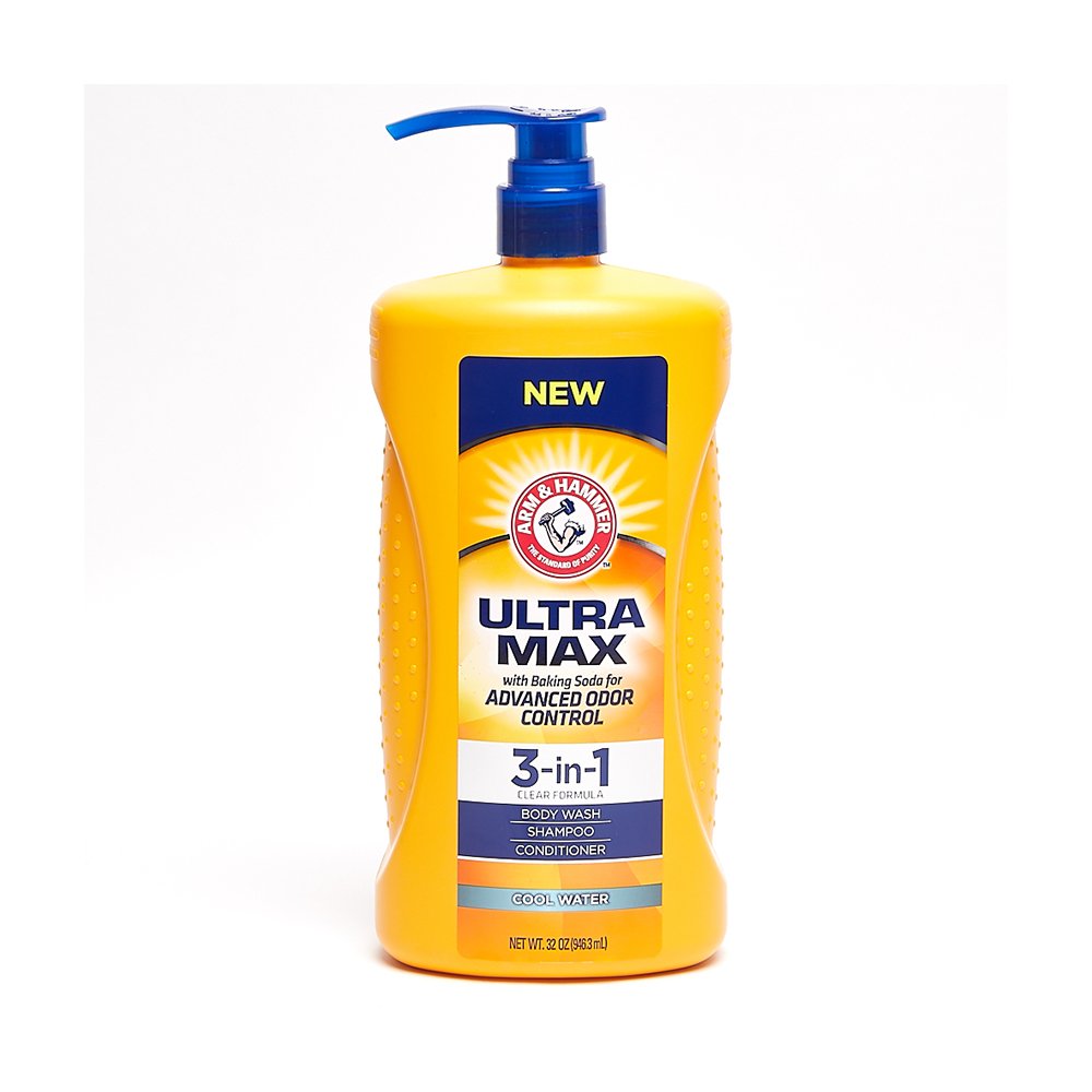 Arm & Hammer Ultra Max 3-in-1 Shampoo Conditioner Body Wash Cool Water -32 Oz