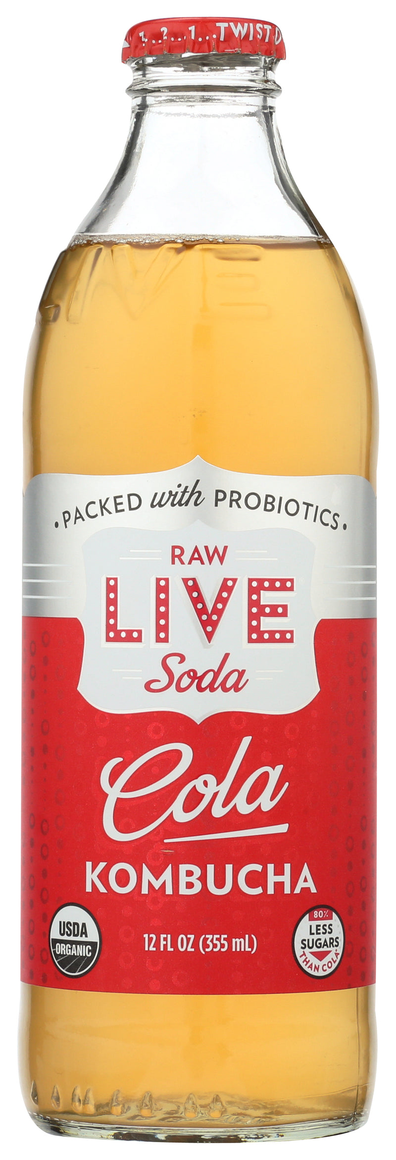 Live Soda Raw Organic Kombucha Culture Cola 12 Oz