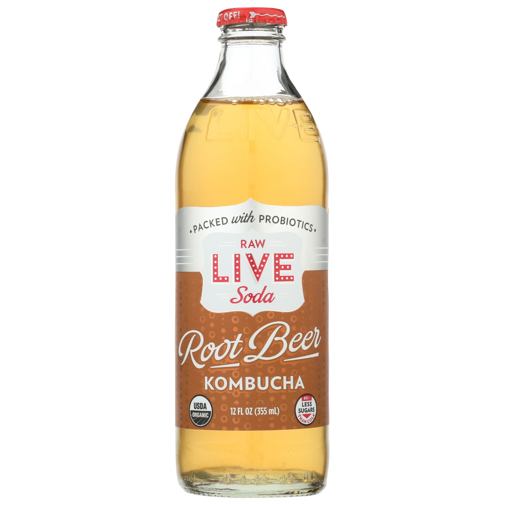 Live Probiotic Kombucha, Sparking, Root Beer 12 Fl Oz