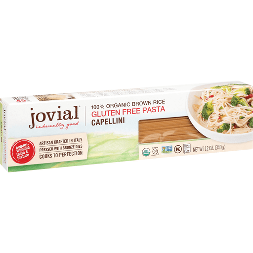 Jovial Organic Brown Rice Pasta Gluten Free Capellini -- 12 Oz