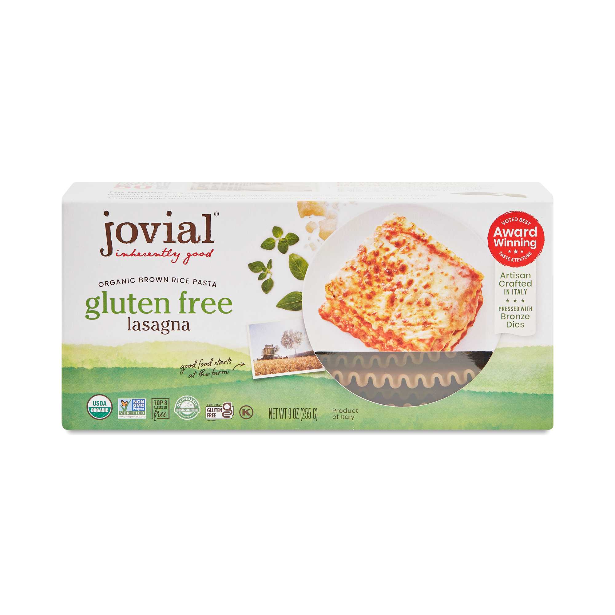Jovial Organic Gluten Free Brown Rice Pasta Lasagna, 9 Oz