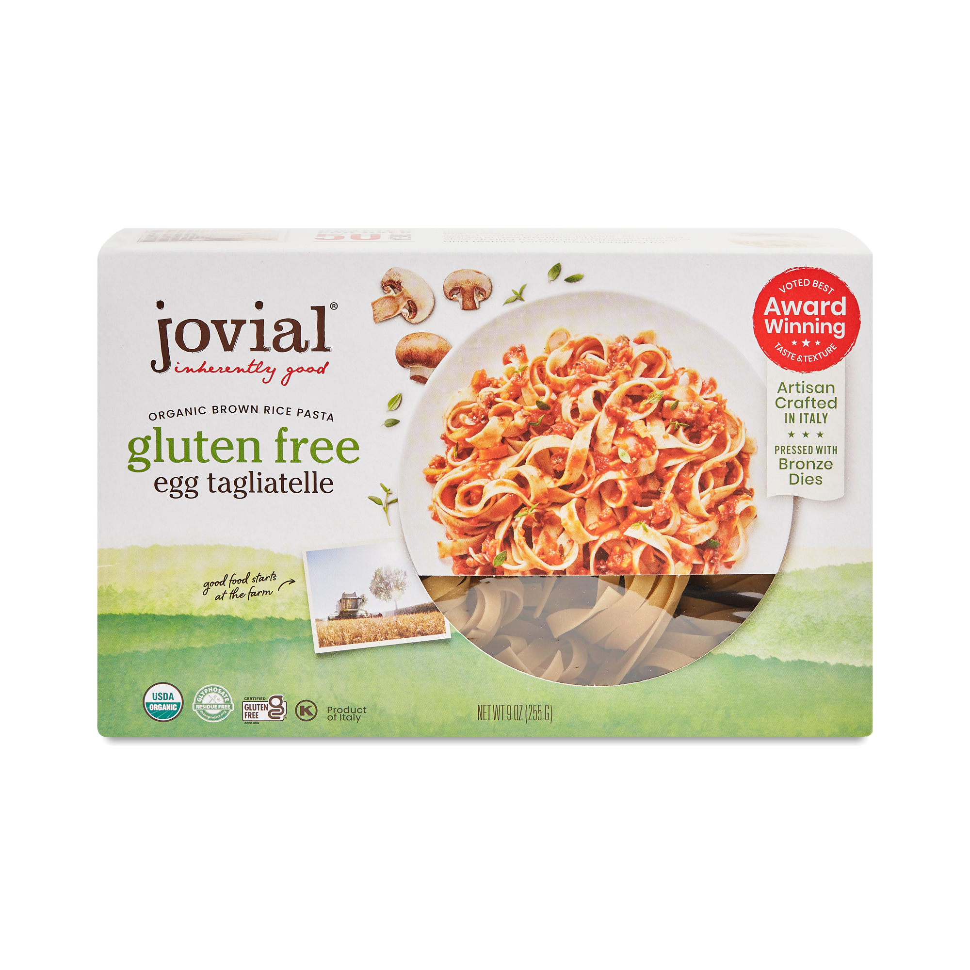 Jovial 100% Organic Brown Rice Egg Tagliatelle Gluten Free Pasta, 9 Oz
