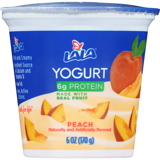 Lala Peach Low Fat Yogurt 6 Oz. Cup
