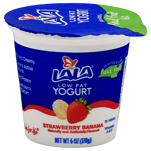 La La Strawberry Banana Low Fat Yogurt 6 Oz. Cup