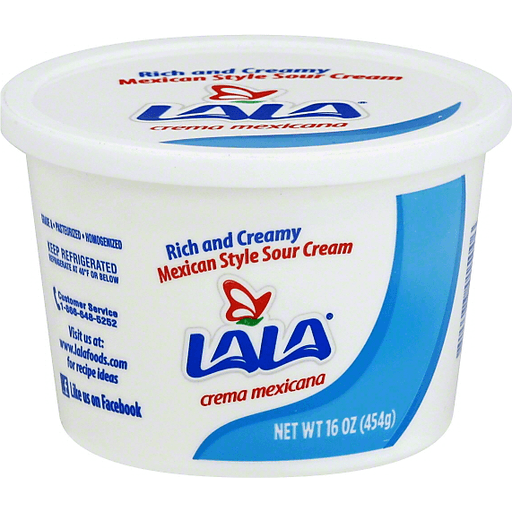 La La Mexican Style Sour Cream 16 Oz. Tub