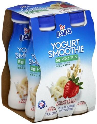 Lala Strawberry Banana Cereal Yogurt Smoothie 4-7 Fl. Oz. Bottles