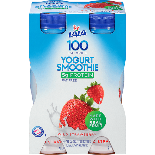 Lala 100 Calories Wild Strawberry Yogurt Smoothie 4-7 Fl. Oz. Bottles