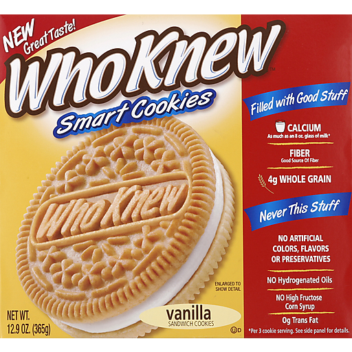 WhoKnew Cookies, Smart, Sandwich, Vanilla
