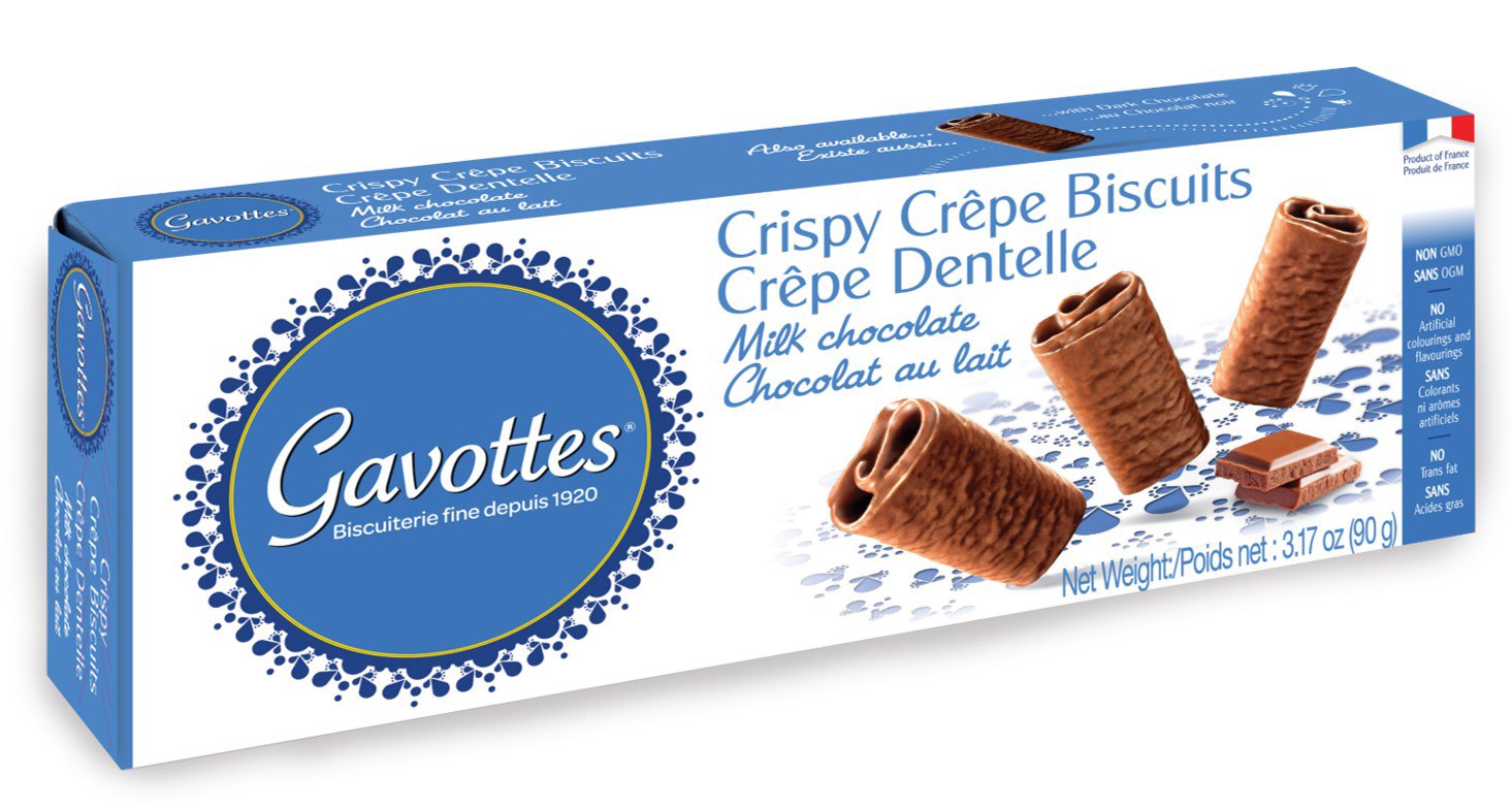 Gavottes Crispy Crepe Biscuits Milk Chocolate, 90g