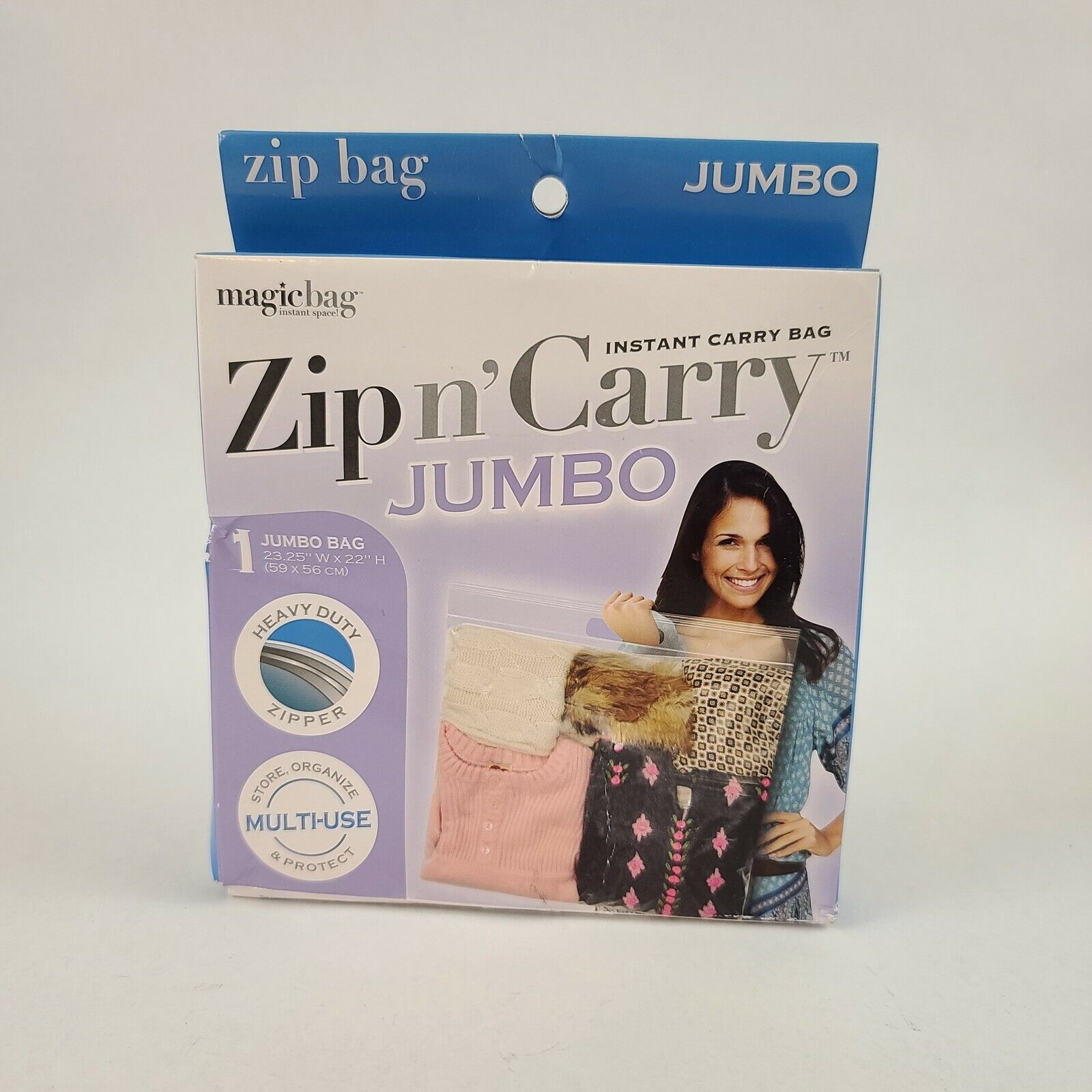 Travel Shopping Bag Jumbo Heavy Duty "Magic Bag" Zip & Carry-Instant Carry Bag