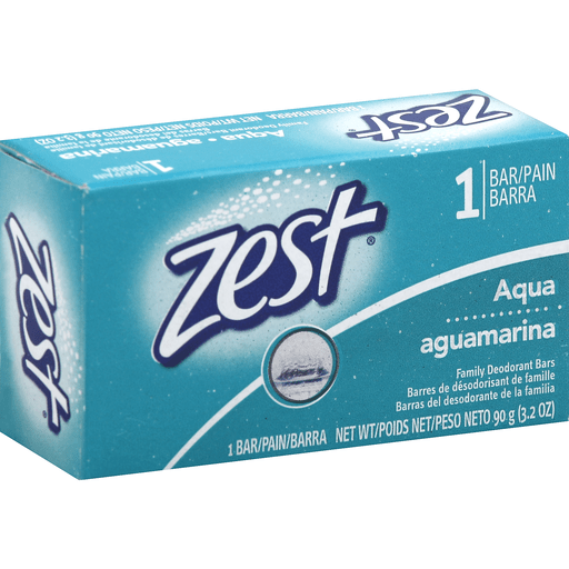 Zest Aqua Deodorant Bath Bar Soap Personla Size 3.2 Oz