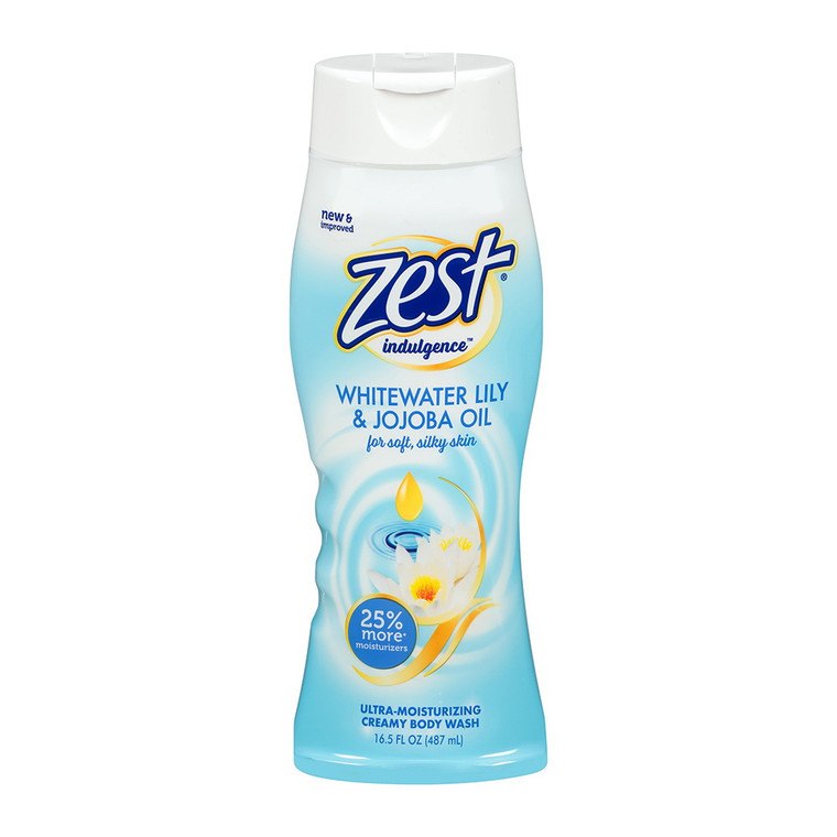Zest Indulgence Whitewater Lily & Jojoba Oil Ultra-Moisturizing Creamy Body Wash 16.5 Fl. Oz. Squeeze Bottle