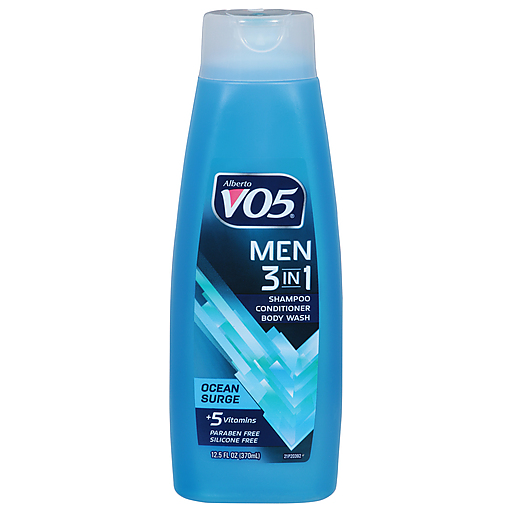 Alberto VO5 Body Wash, Shampoo, Conditioner, 3 In 1, Ocean Surge, Men 12.5 Fl Oz